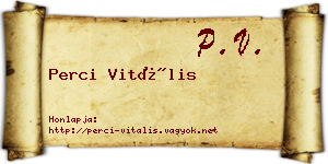 Perci Vitális névjegykártya